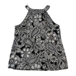 Talbots | NWOT Black & White Floral Halter Top